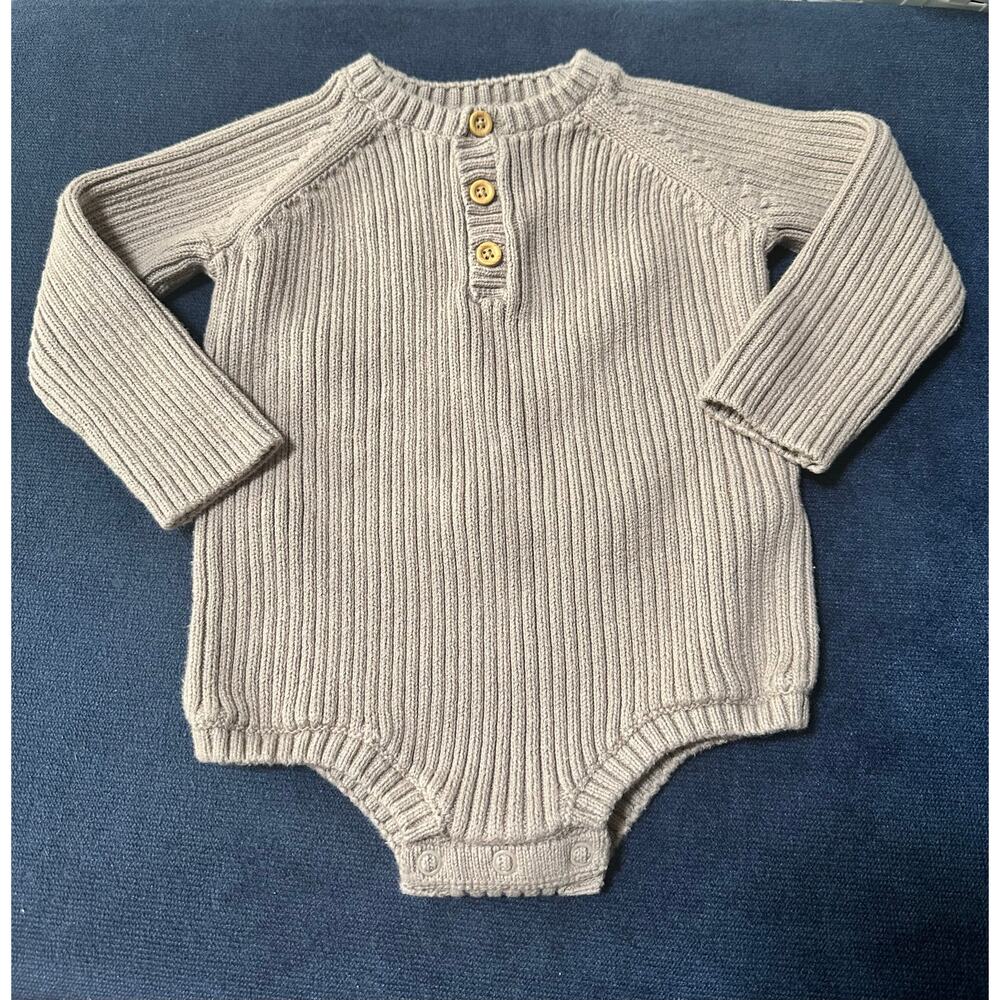 Little‎ Planet by Carters Toddler Sweater Bodysuit 12m Organic Cotton Thick EUC